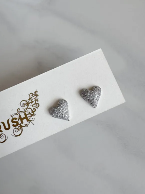 Amelia CZ Heart Studs