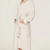 Barefoot Dreams Heather Robe Stone/White