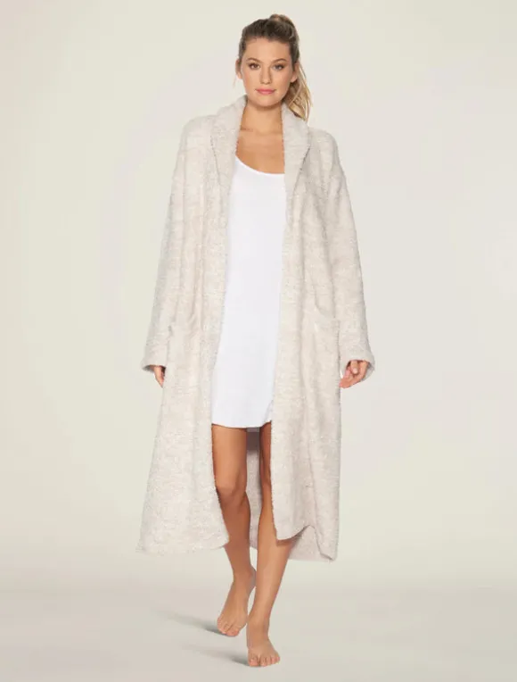 Barefoot Dreams Heather Robe Stone/White