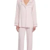 Barefoot Dreams Piped Luxe Milk Jersey PJ's Pink