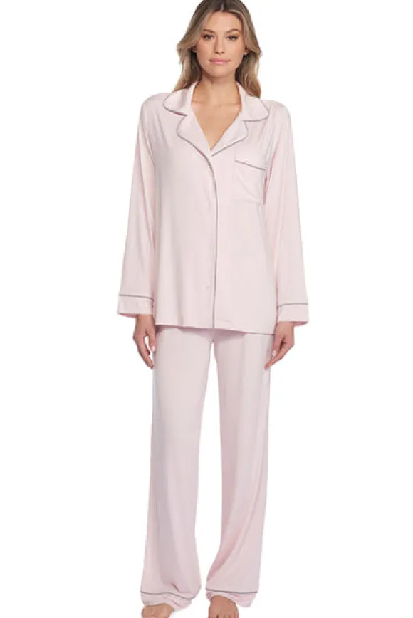 Barefoot Dreams Piped Luxe Milk Jersey PJ's Pink