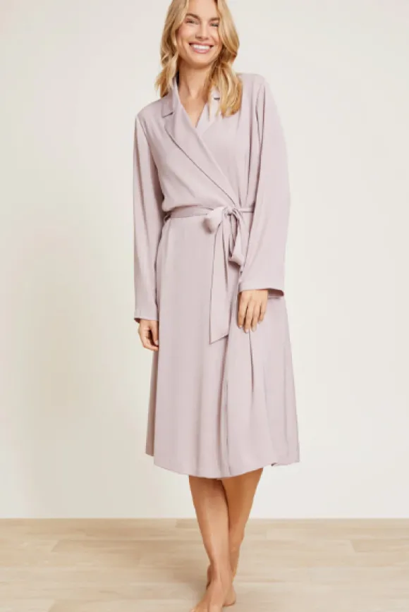 Barefoot Dreams Washed Satin Notch Collar Robe