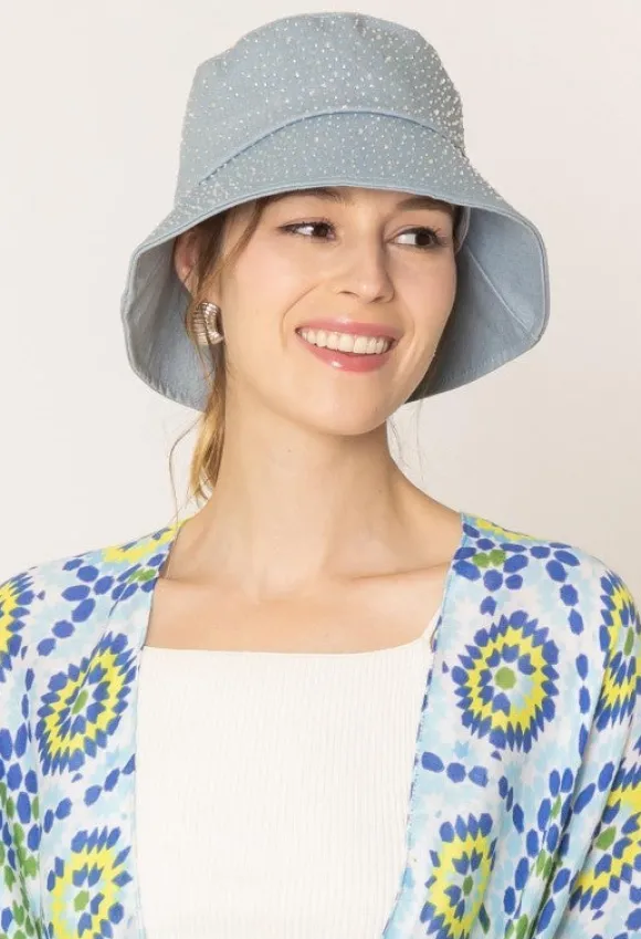 Blinged Out Denim Bucket Hat