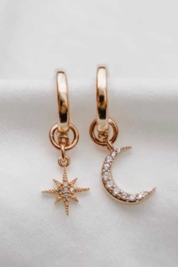 Celestial Star and Moon Hoops