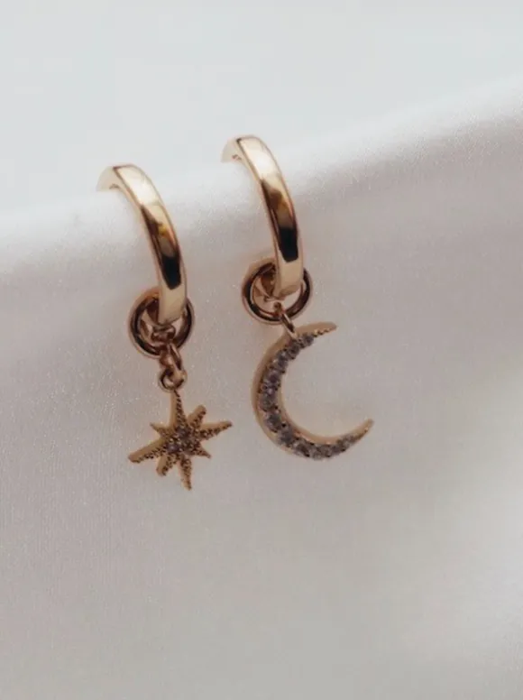 Celestial Star and Moon Hoops