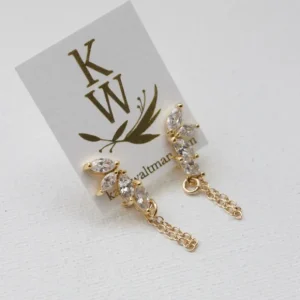 Cz Marquise And Chain Earrings