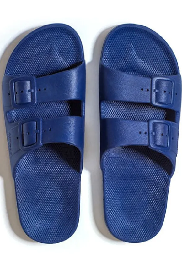 Freedom Moses Navy Slides