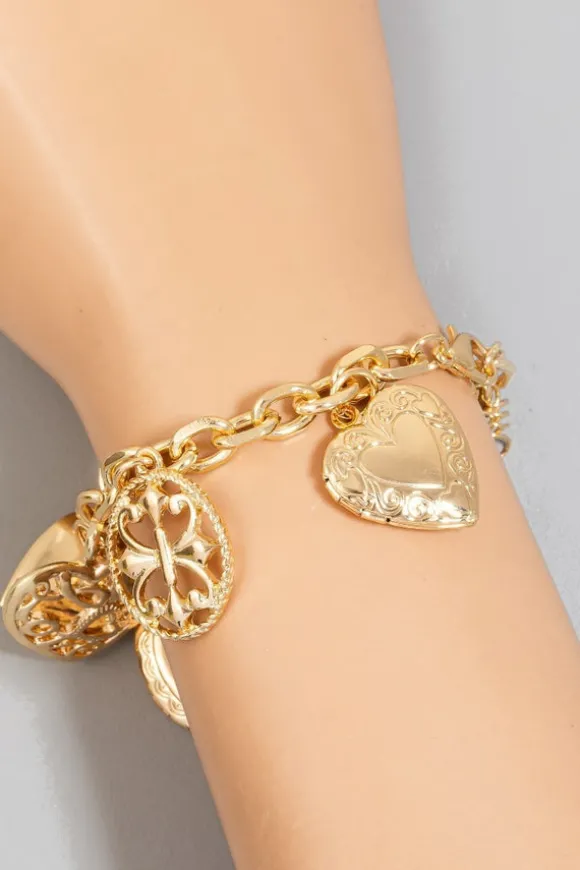 Heart Locket Charm Bracelet