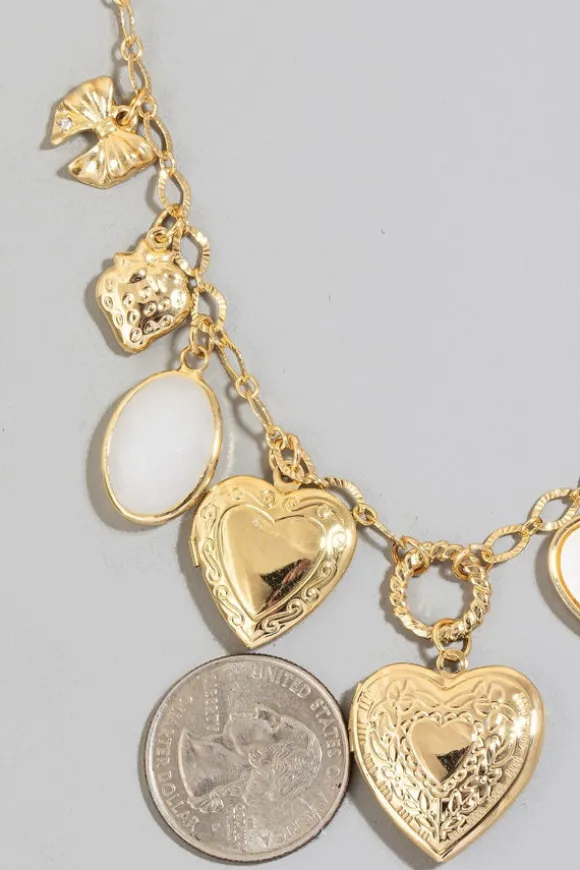 Hearts & Bows Locket Necklace