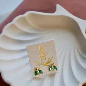 Katie Waltman Emerald Bee Studs