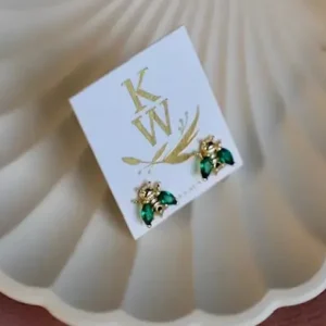 Katie Waltman Emerald Bee Studs