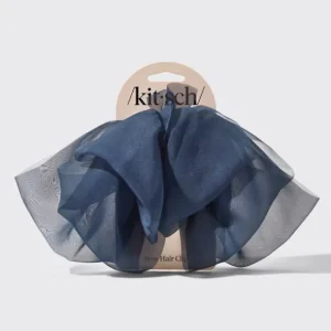 Kitsch Chiffon Hair Bow Blue Orchid