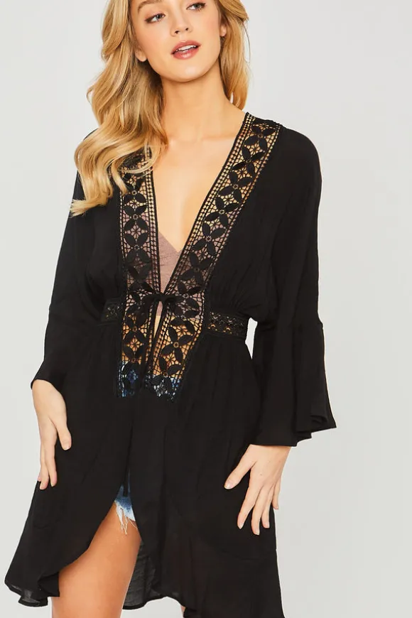 Lindsay Lace Trim Caftan