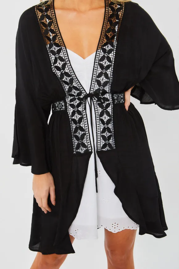 Lindsay Lace Trim Caftan