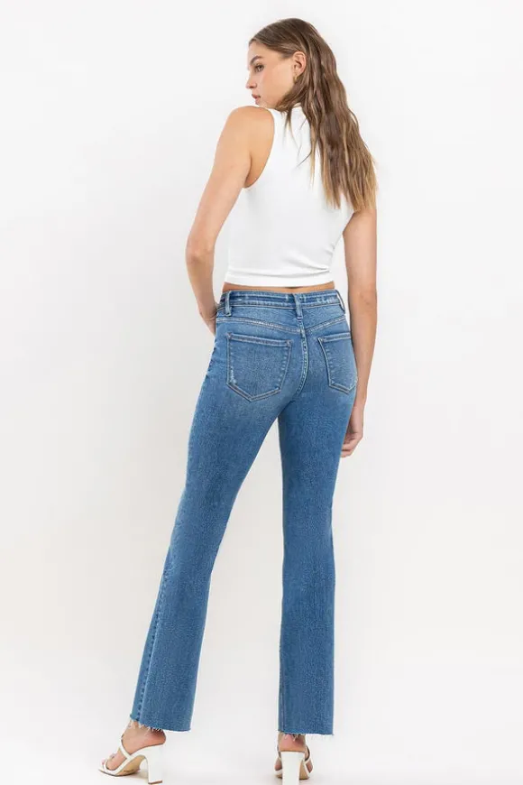 Mid Rise Slight Boot Cut Jeans