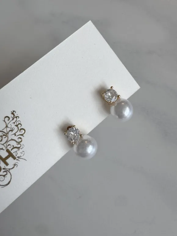 Reece CZ Pearl Studs