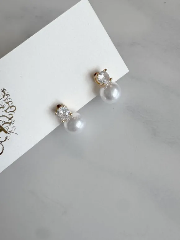 Reece CZ Pearl Studs