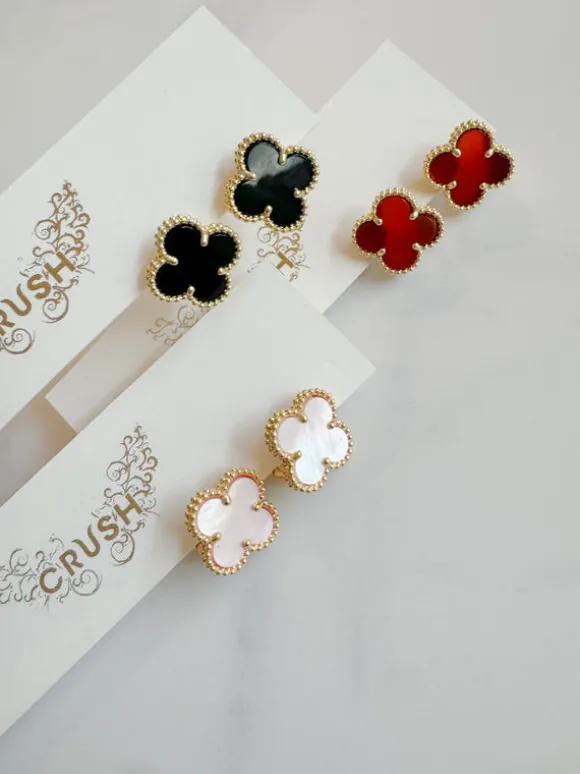 Stainless Steel Waterproof Clover Earrings