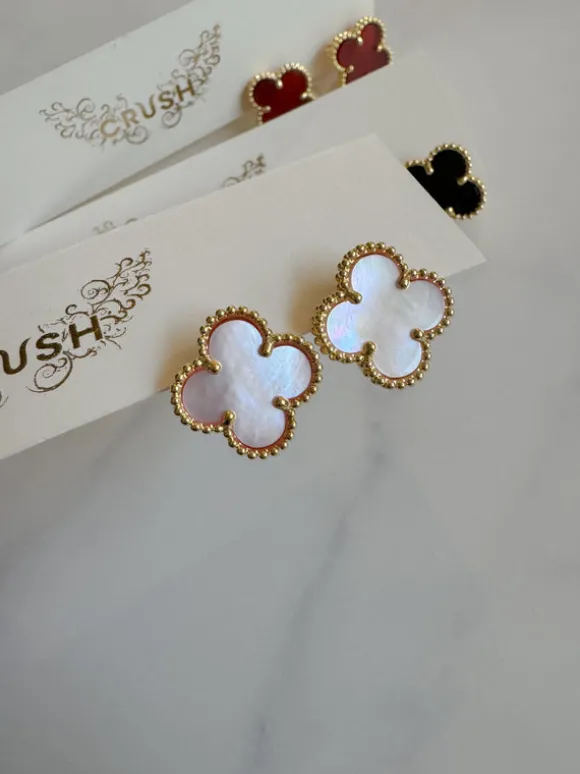 Stainless Steel Waterproof Clover Earrings