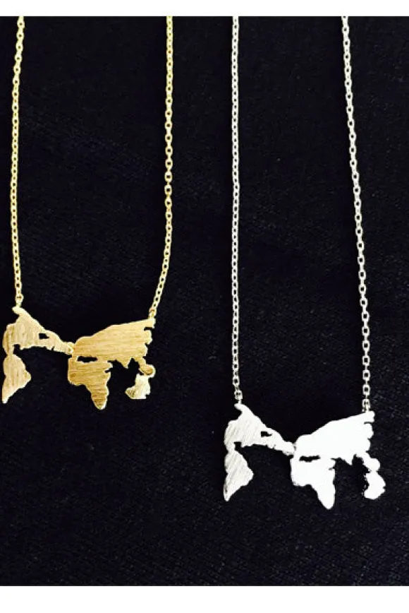 Tiny World Traveller Map Necklace