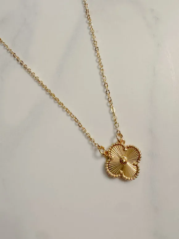 Waterproof Little Gold Clover Necklace